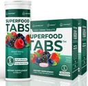 Superfood Tabs Superfoods Company Detox Cleanse Drink - Nutrition Supplement for Women &amp; Men - Support Healthy Weight, Digestive Health, Cravings & Bloating Relief - Mixed Berry Flavor [60 Tablets]