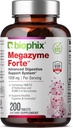 biophix Megazyme Forte 200 Tablets - Enzimas Proteolíticos Naturales Nattozimes Serrazimes Soporta un sistema digestivo Immune Health