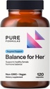 PureFormulas Balance para Ella - Saldo hormonal para Mujeres - DIM, Cohosh Negro, Calcio D-Glucarate, EGCg Green Tea Extract " Chaste Tree Supplement for Mood Support " Estrogen Metabolism -120 Capsules