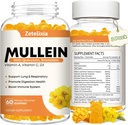 Mullein Gummies for Clear Lungs, 10 in 1 Mullein Leaf Extract for Lungs, Mullein Quercetin Gummies for Lung Cleanse, Respiratory, Immunity, Mango Flavor, 120 Conde