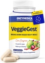 Enzymedica, VeggieGest, Enzymes Digestivos, soporta Gas ocasional &amp; Bloating Relief from High Fiber Meals, for Vegan &amp; Vegetarian Diets, Enzyme Blend for Digestive Health, 60 Cuenta