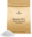 PURE ORIGINAL INGREDIENTES Betaine HCL 1 lb, No Additives or Fillers, Lab-Verified Supplement