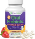 Oral Probiotic Supplement with BLIS K12 4 Billion CFU - Ahora Dairy Free 60 Day Supply Bottle for Bad Breath, Strep, Cavities, Gum Oral and Dental Health - Sugar Free - USA Made - 60 Count