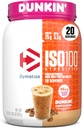 Dymatize x Dunkin' Cappuccino ISO100 Whey Protein Powder, 95mg Caffeine, 25g de Protein5.5g BCAAs, 120 Cal., Gluten Free, 1g Fat, 1g Sugar, 2g Carb (20 Servings)