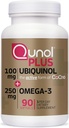 Qunol Plus Ubiquinol CoQ10 100 mg con Omega 3 aceite de pescado 250 mg, suplemento antioxidante de fuerza adicional, 90 conde
