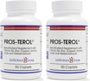 Pros-TEROL (2 Bottle kit), Alivio de próstata con 900 mg Sterols de plantas con semilla de calabaza, Hoja de hervidor, Gorra de jengibre, Extractos de punta de regaliz 90 Caplets