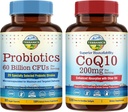 Terranics Probióticos &amp; CoQ10 Bundle, Heart & Digestion Health, 60 Billion Probiotics, Bioactive Coenzyme Q10 200mg, Extra Virgin Olive Oil, Bundle &amp; Save