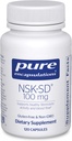 Encapsulaciones puras NSK-SD - 100 mg Nattokinase - para la circulación normal de la sangre - soporta la actividad fibrinolítica* - Gluten Gratis < No GMO - 120 cápsulas