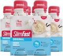 SlimFast Meal Replacement Shake, Original Vainilla francesa, 10g de List to Drink Protein, 11 Fl. Oz Bottle, 4 Cuenta (Pack of 3) (Packaging May Vary)