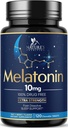 Melatonina 10 mg Fast Dissolve, Melatonin Suplementos para el sueño reparador, Natural Sleep Support Suplemento para adultos, Extra Strength Strawberry-Flavored Tablets, Sugar Free, 120 Tablets, 120 Day Supply