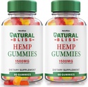 NutraRize (Pack of 2 Natural Bliss Gummies, Hemp Supplement for Tranquility, A Daily Indulgence of Relax and Focus, NaturalBliss Reviews (120 Gummies)