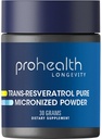 ProHealth Longevity Micronized Trans Resveratrol Powder 30 Gramos - 98% Pure Pharmaceutical Grade, 1000 mg por Scoop, Absorción Superior y Biodisponibilidad