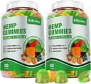 Ganchos de cáñamo para dormir, dolor, ansiedad Gummies comestibles de alta potencia Extra fuerza aceite de cáñamo orgánico Extracto Gummy de oso vegano (2 paquetes)