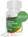 Laboratorios SDA Todo el día Medicina de las 24 horas de la alergia 100 cuentan Antihistamínico para las alergias, Pollen, Hay Fever, Dry, Itchy Eyes  Cetirizine HCl 10mg Tablets
