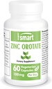 Supersmart - Zinc Orotate Suplemento 100mg por día (Formación Mejorada) - Immune Support - Energía &amp; Metabolismo Booster - Mild Acne Pills - Skin Health ← Non-GMO & Gluten Free - 60 cápsulas vegetarianas