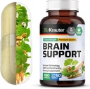 BIO KRAUTER Brain Support Supplement - 100 Count - 1300 mg Blend of Ashwagandha, Panax Ginseng y Ginkgo Biloba - Vegan, No Fillers