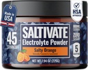 Zero Sugar Electrolyte Powder ← Salty Orange Hydration (con Stevia) ← High Sodium Potassium Magnesium Electrolytes for Fasting, POTS, Sweat Recovery ← Hace 45 Servings of 32 Fl Oz tención Made in USA