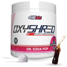 EHP Labs OxyShred Thermogenic Fat Burner - Pre-Workout Powder with L-Glutamine, Acetyl L-Carnitine, Metabolism Booster, Weight Loss, Appetite Control, Energy Drink, Dr. Soda Pop, 60 Servings