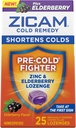 Zicam Cold Remedy Zinc Lozenges, Elderberry Flavor, Homeopático, Soothes Sore Throat and Coughs, Cold Shortening Medicine, Shortens Cold Duración, 25 Conde