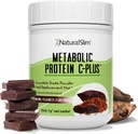 Powder de proteína naturalSlim con vitaminas y minerales Metabólico C-Plus - Reemplazo de la comida Polvo fortificado con vitamina C, Zinc &amp; Aminoácidos - Polvo de proteína de chocolate 10 Serviciones 1.1 lb.