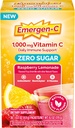 Emergen-C Zero Sugar 1000 mg Vitamina C Polvo para el soporte diario de la cafeína vitamina C Suplementos con zinc y manganeso, vitaminas B y electrolitos, sabor de limón de frambuesa - 36 Conde