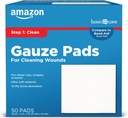   Basic Care Gauze Pads, 4x4 inches Sterile Medical Wound Dressing Sponges for Cleaning, Covering, & Cushioning Cuts & Minor Injuries, 50 Count (Pack of 1), (Previously All Health)