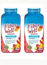 Fiber Well Sugar Free Gummies Suplemento, Peach, Strawberry y Berry Flavored (2 Botellas, Sugar Gratis)