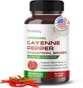 Liposomal Cayenne Pepper Cinnamon Ginger - Apoyo Digestión Wellness, Inmunity - Suministro de 180 días - Made in The USA
