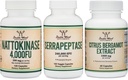 Suplemento de Nattokinase (120 cápsulas), Serrapeptase (120 cápsulas), Citrus Bergamot (60 cápsulas)