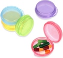 5 Packs Mini Caja de Pill Pequeña Caja de Organizador de Píldora de Vitamina Portátil Contenedor de Píldora de Píldoras de Bolsillo Caja de almacenamiento para sujetar aceite de hígado de bacalao