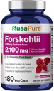 NusaPure Forskohlii 4:1 Extracto, 525 mg Equivalente a 21,00 mgper Veggie Caps - 180 Capsules (No-GMO, Gluten Free)
