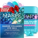 MAREE Beauty Bundle - Under Eye Gels &amp; Biotin Gummies - Marine Collagen &amp; Hyaluronic Acid, A B C E Vitamins Complex with Keratin &amp; Pantothenic Acid - De-puff Eyes & Dark Circles, Skin, Nails & Hair