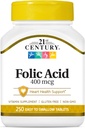 21st Century Folic Acid 400 mcg Tablets, 250 Conde
