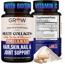 cultivar vitamina Multi Collagen Capsules 1800MG (Tipos I, II, III, V &amp; X) - No GMO, Grass Fed Collagen - Anti Aging Support for Hair, Skin, Nails - Protein Pills for Joint Support - 90 cápsulas