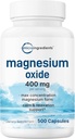 Oxido de magnesio 400mg, 500 cápsulas vivieron Formulario Elemental para Max Concentration ¦ Apoya la calma, el músculo " Nerve Health ← Non-GMO