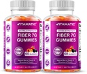 Vitamatic Prebiotic Fiber Gummies for Adults – 2 Pack (Total 120 Gummies) 7g Fiber per Serving ← Extra Strength Silencio Zero Sugar Añadido ← Pectin-Based ← Salud Digestiva y Regularidad Asistencia