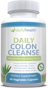 Daily Colon Cleanse 700mg All Natural Formula 10 Herbs, Fiber, Alfalfa, Aloe Vera, Rhubarb, Gentian, Buckthorn, Goldenseal, Lactobacillus acidophilus 60 Vegetable Capsules (Dos kits de limpieza de 15 días)