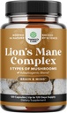 Advanced Lion's Mane Mushroom Supplement - Lions Mane Supplement Capsules with Reishi, Chaga, Maitake & Shiitake for Brain Health Memory Support & Focus - Nootropic for Mental Clarity - 120 Caps