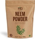 MB Herbals Pure Neem Powder 2 lb | 32 oz | 908 Gram | 100% Pure Wild-Crafted Neem Leaf Powder | Very Bitter Neem Supplement for Skin Hair & Detox | Azadirachta Indica