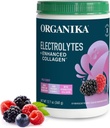 Organikа Electrolitos con polvo colágeno mejorado para hombres de mujeres - 13 oz - Wild Berry-Flavored Electrolyte " Collagen Drink Mix - Deep Hydration, Mobility, Skin, Hair, " Nails