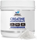 Premium Creatine Monohydrate Powder 500g ← Mejor Creatina para Hombres y Mujeres Silencioso Creatina Suplemento Nutricional Creativo para el Edificio del Musculo " Recuperación No-GMO " Vegan-Friendly  durable Scooper Inside
