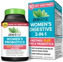 Zenwise Health 3-in-1 Womens Probiotic Supplement for Digestive, Gut Flora & Vaginal Health - Daily Probiotics & Prebiotics for Women with Digestive Enzymes Support Bloating & Gas Relief - 60 Count