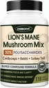 Leones Mane suplemento cápsulas - Suplemento de seta con Lions Mane, Cordyceps, Reishi, Turquía Tail, Shiitake - Lions Mane suplemento para la memoria, Focus &amp; Immune soporte - 118 Vegan setas cápsulas