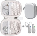 CaseSack Case for Hearing Aids compatible con EarCentic EasyCharge Rechargeable Hearing Aids también para Otofonix Elite/Encore, Banglijian, Britzgo, My Tone, LIGINN, Blaids, Lexie, Tweak (Silver)