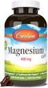 Carlson - Magnesium Gels, 400 mg of Magnesium per Softgel, Heart & Muscle Support, Magnesium Gel Caps, Bowel Function, Magnesium Supplement, 250 Softgels