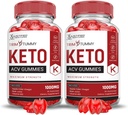 Laboratorios justificados (2 Pack Trim Tummy Keto ACV Apple Sider Vinegar Formulado con Pomegranate Beet Juice Powder B12 Vegan Non GMO 120 Gummies