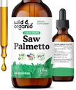 Wild & Organic Saw Palmetto Extract Drops - Soporte urinario - Saw Palmetto for Men &amp; Women - Liquid Serenoa Repens Berries Suplemento - Vegan, Sugar &amp; Alcohol-Free - 2 fl oz