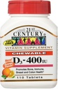 21st Century Chewable Vitamin D3, Orange, 10 mcg (400 IU), 110 Tablets