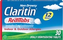 Claritin RediTabs 12 horas de medicina de alergia, receta de no sueño Alivio de la fuerza, tabletas antihistamínicas de Loratadina, 30 cuenta, paquete de 2