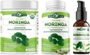 PURA VIDA MORINGA Powder 8 oz Capsules (120 Count) and Organic Moringa Oil (2fl oz)